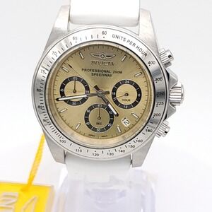 Invicta Speedway 50487 Men's Quartz 200M White Gold Sport Chronograph Watch